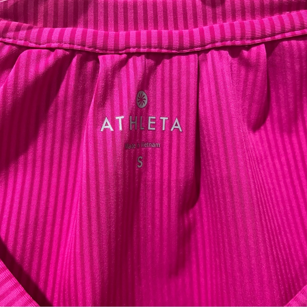 Athleta PUMP IT UP Pink Striped Athletic Long Sleeve Workout Shirt Size Small - Picture 5 of 8